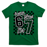 Checkered I Was 6 Now I'm 7 Birthday Seven Years Old T-Shirt - Irish Green