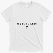 Christian Jesus Is King Religious Bible Verse Back & Front T-Shirt - White
