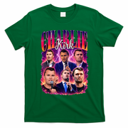Charlie Kirk Face Justice Memorial  T-Shirt - Irish Green