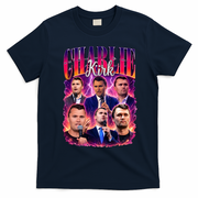 Charlie Kirk Face Justice Memorial  T-Shirt - Navy Blue