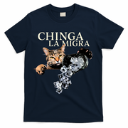 Chinga La Migra Cat Anti ICE T-Shirt - Navy