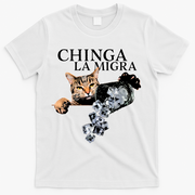 Chinga La Migra Cat Anti ICE T-Shirt - White