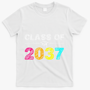 Class Of 2037 Grow With Me First Day Of School Graduation T-Shirt - White
