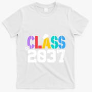 Class Of 2037 Grow With Me First Day Of School Graduation V T-Shirt - White