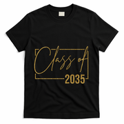 Class Of 2035 Gold Graduation T-Shirt - Black