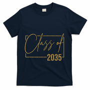 Class Of 2035 Gold Graduation T-Shirt - Navy