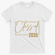 Class Of 2035 Gold Graduation T-Shirt - White
