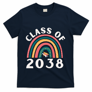 Class Of 2038 Graduation Kindergarten 2038 School Rainbow Gift T-Shirt - Navy