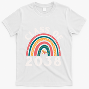 Class Of 2038 Graduation Kindergarten 2038 School Rainbow Gift T-Shirt - White