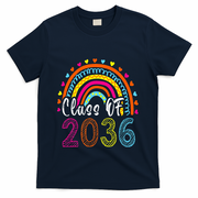Class Of 2036 Grow With Me First Day Of School Graduation T-Shirt - Navy