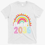 Class Of 2036 Grow With Me First Day Of School Graduation T-Shirt - White