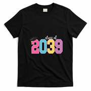Class Of 2039 Grow With Me Pre-K 12th Grade Graduation T-Shirt - Black