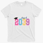Class Of 2039 Grow With Me Pre-K 12th Grade Graduation T-Shirt - White