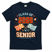 Class Of 2026 Senior Racing Flags T-Shirt - Navy