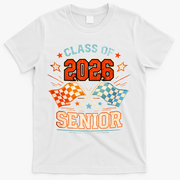 Class Of 2026 Senior Racing Flags T-Shirt - White