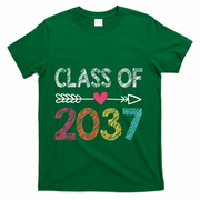 Class Of 2037 Kindergarten Pre K Grow With Me Graduation T-Shirt - Green