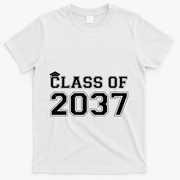 Class Of 2037 Pre K Grow With Me Graduation T-Shirt - White