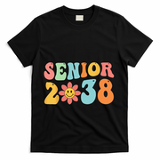 Class Of 2038 Senior 38 Graduation Last Day Of School Groovy T-Shirt - Black