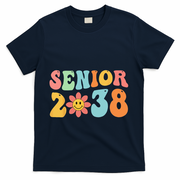 Class Of 2038 Senior 38 Graduation Last Day Of School Groovy T-Shirt - Navy