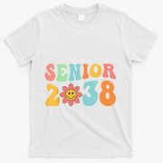Class Of 2038 Senior 38 Graduation Last Day Of School Groovy T-Shirt - White