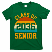 Class Of 2036 Senior Retro Sunset T-Shirt - Green