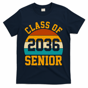 Class Of 2036 Senior Retro Sunset T-Shirt - Navy