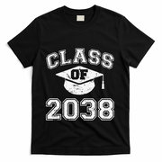 Class Of 2038 Grow With Me Graduation First Day Of School Gift T-Shirt - Black