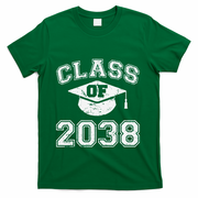 Class Of 2038 Grow With Me Graduation First Day Of School Gift T-Shirt - Green