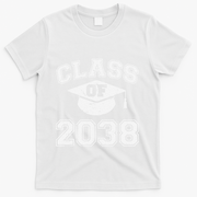 Class Of 2038 Grow With Me Graduation First Day Of School Gift T-Shirt - White