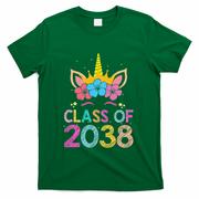 Class Of 2038 Grow With Me Graduation First Day Of School T-Shirt - Green