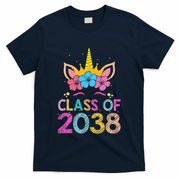 Class Of 2038 Grow With Me Graduation First Day Of School T-Shirt - Navy