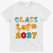 Class Of 2037 Grow With Me Kindergarten Graduation T-Shirt - White
