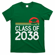 Class Of 2038 Grow With Me Kindergarten To Graduation T-Shirt - Green
