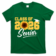 Class Of 2026 Senior Sunflower Last First Day Graduation T-Shirt - Green