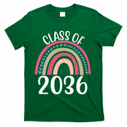 Class Of 2036 Rainbow Graduation T-Shirt - Green