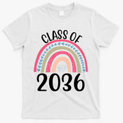 Class Of 2036 Rainbow Graduation T-Shirt - White