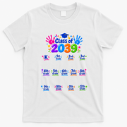 Class Of 2039 Grow With Me Kindergarten 12th Grade T-Shirt - White