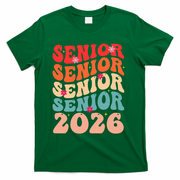 Class Of 2026 Back To School Groovy Graduation Senior 26 T-Shirt - Green