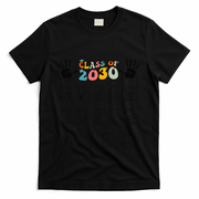 Class Of 2030 Grow With Me Checklist Prek 12th Retro K12 T-Shirt - Black