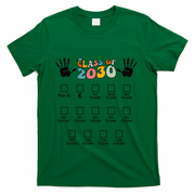 Class Of 2030 Grow With Me Checklist Prek 12th Retro K12 T-Shirt - Green