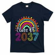 Class Of 2037 Kindergarten Prek Grow With Me Graduation T-Shirt - Navy