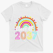 Class Of 2037 Kindergarten Prek Grow With Me Graduation T-Shirt - White