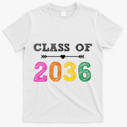 Class Of 2036 Colorful Graduation Gift T-Shirt - White