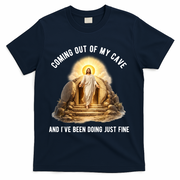 Coming Out My Cave Jesus Resurrection T-Shirt - Navy