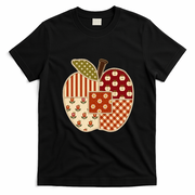 Cute Preppy Apples Back To School Teacher Student Gift T-Shirt - Black