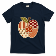 Cute Preppy Apples Back To School Teacher Student Gift T-Shirt - Navy Blue