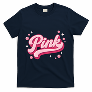 Cute Pink Bubble Logo T-Shirt - Navy