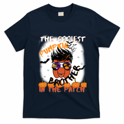 Coolest Pumpkin Brother In The Patch Halloween Gift T-Shirt - Navy Blue
