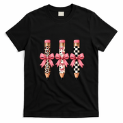 Cute Pink Bow Pencil Students Teachers Back To School T-Shirt - Black