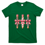 Cute Pink Bow Pencil Students Teachers Back To School T-Shirt - Irish Green